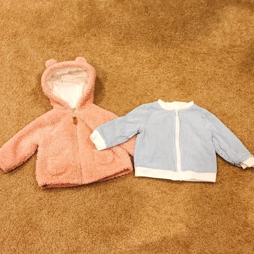 LOT of 2 Baby Girl's Jackets, 6 and 12 months